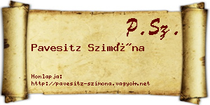 Pavesitz Szimóna névjegykártya